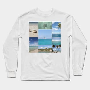 Isla Saona Caribbean Photo Collage Long Sleeve T-Shirt